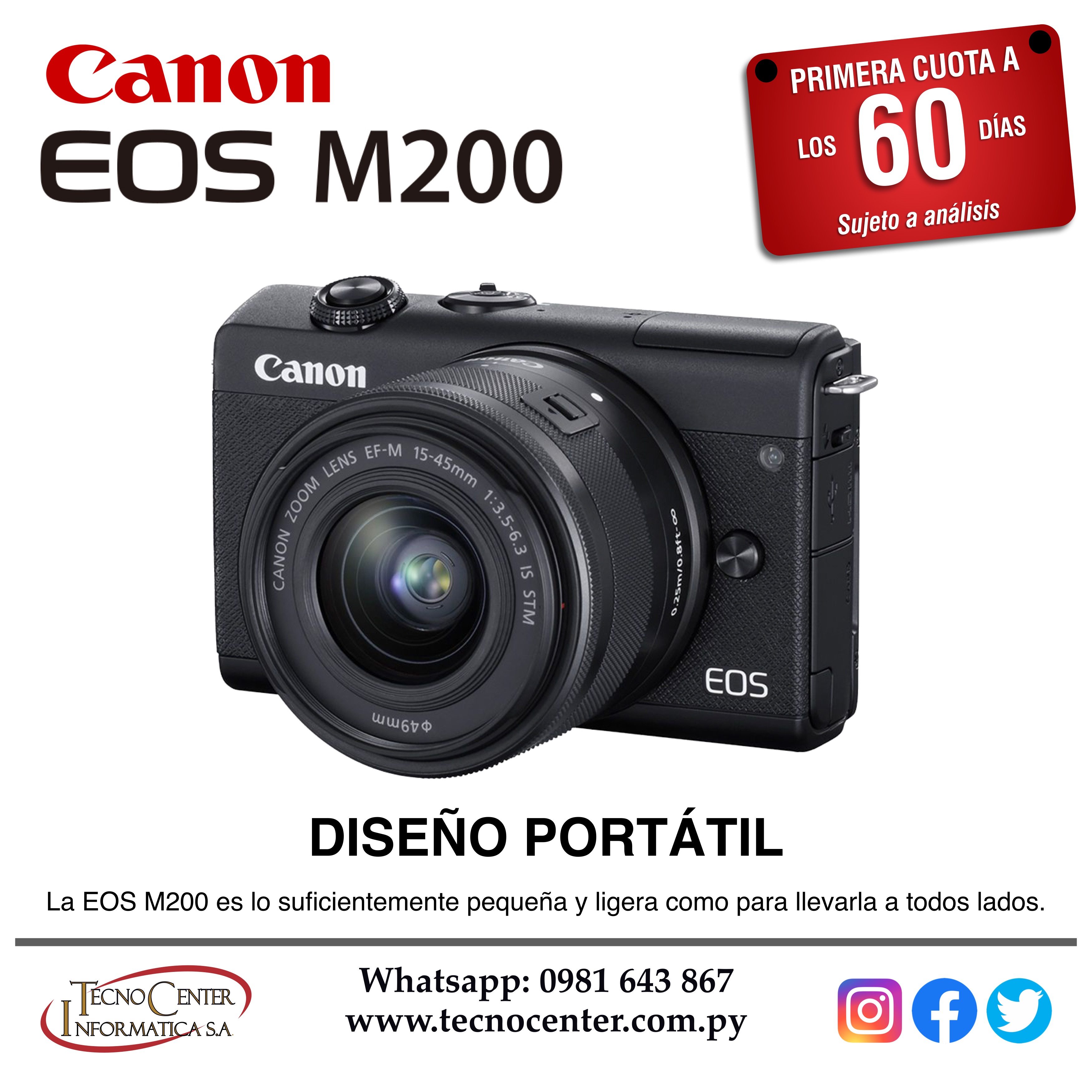 Cámara Canon EOS M200 Kit 15-45mm
